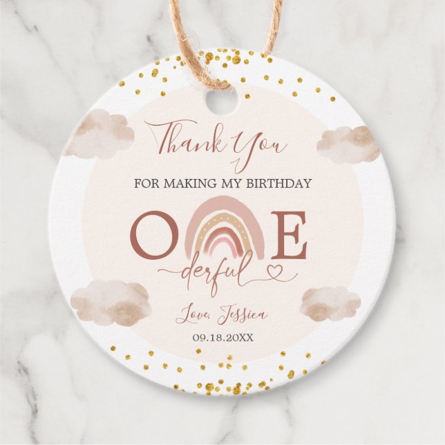 Étiquettes Cadeau Boho Rainbow n'est-elle pas un anniversaire magnif (Devant)