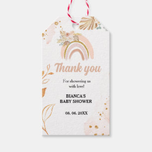 Étiquettes-cadeau Boho Rainbow pampas Grass merci Baby shower