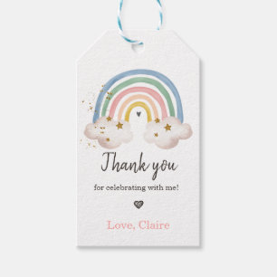 Étiquettes-cadeau Boho Rainbow Watercolor Anniversaire Favoriser le 