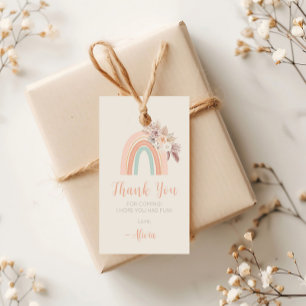 Étiquettes-cadeau Boho Rainbow Watercolor Premier Merci d'anniversai