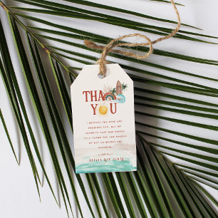 Étiquettes-cadeau Boho Rétro Été Surf Merci
