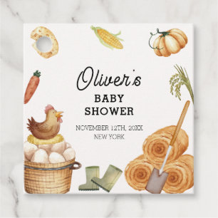 Étiquettes Cadeau Boho Rustique Cultivé Localement Baby shower De Po