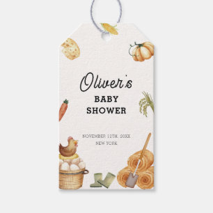 Étiquettes-cadeau Boho Rustique Cultivé Localement Baby shower De Po