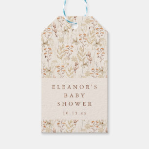 Étiquettes-cadeau Boho Rustique Fleurs de Prairie Floral Baby Shower