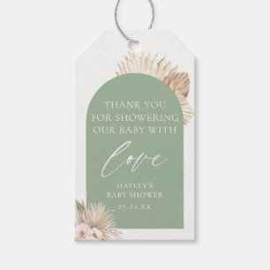 Étiquettes-cadeau Boho Sage Green Baby shower Merci Favoriser Cadeau