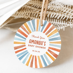 Étiquettes Cadeau Boho Sunshine Baby shower neutre pour les femmes