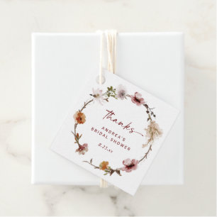 Étiquettes Cadeau Boho Terracotta Floral Mariage ou Fête des mariées