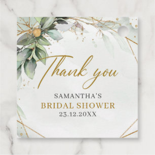 Étiquettes Cadeau Boho verdure eucalyptus cadre doré