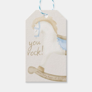Étiquettes-cadeau Boho Vintage Rocse Horse Baby shower Cowboy