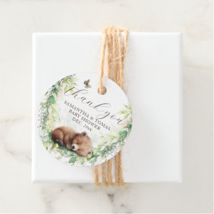 Étiquettes Cadeau Bois Animaux Forêt Végétation Bébé Garçon Douche