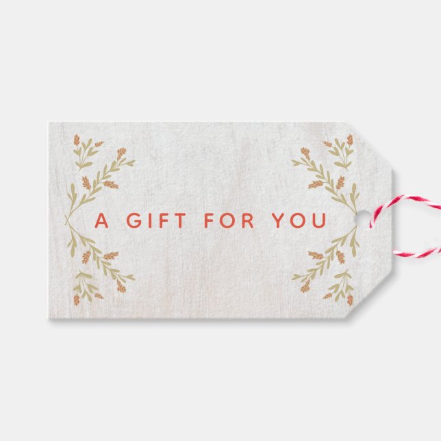 Étiquettes-cadeau Bois rustique (Devant (Horizontal))