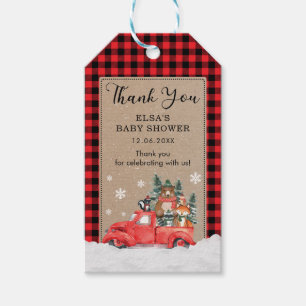 Étiquettes-cadeau Bois rustique Wonderland Winter Wonderland Bébé An