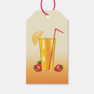 Étiquettes-cadeau Boisson tropicale à l'orange Merci pour l'annivers