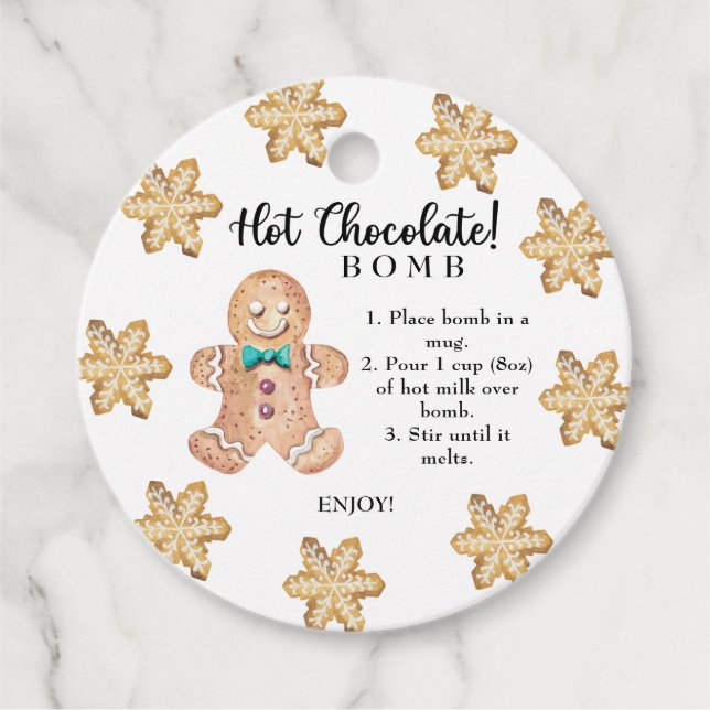 Étiquettes Cadeau Bombe à chocolat chaud.Bombe à cacao chaud hiver (Devant)