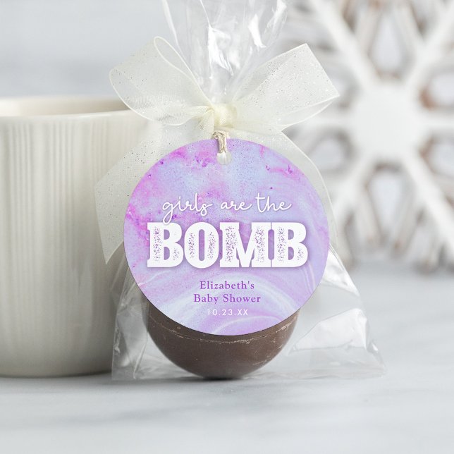 Étiquettes Cadeau Bombe Baby shower de la baignoire Favoriser balise (Créateur téléchargé)