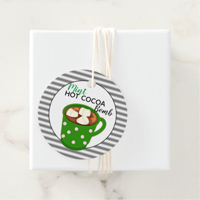Étiquettes Cadeau Bombe de cacao chaud à la menthe (En situation)