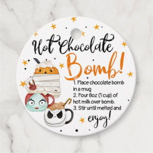 Étiquettes Cadeau Bombe de chocolat chaud pour Halloween