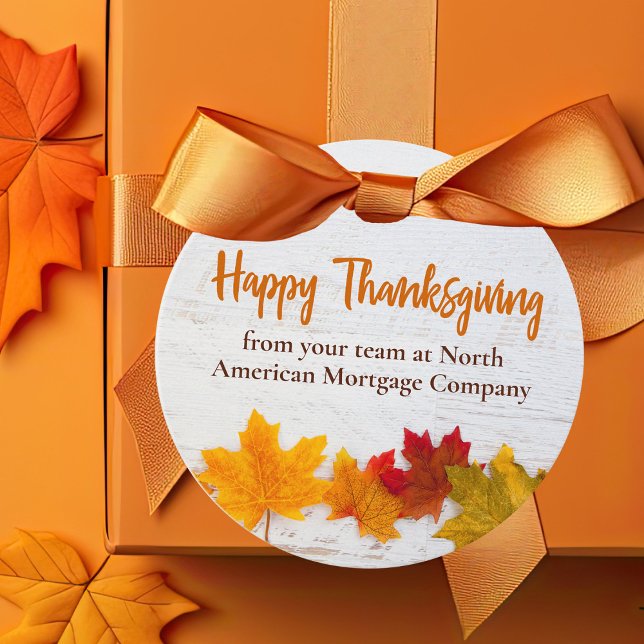 Étiquettes Cadeau Bon thanksgiving Business Autumn Leaves Company (Créateur téléchargé)