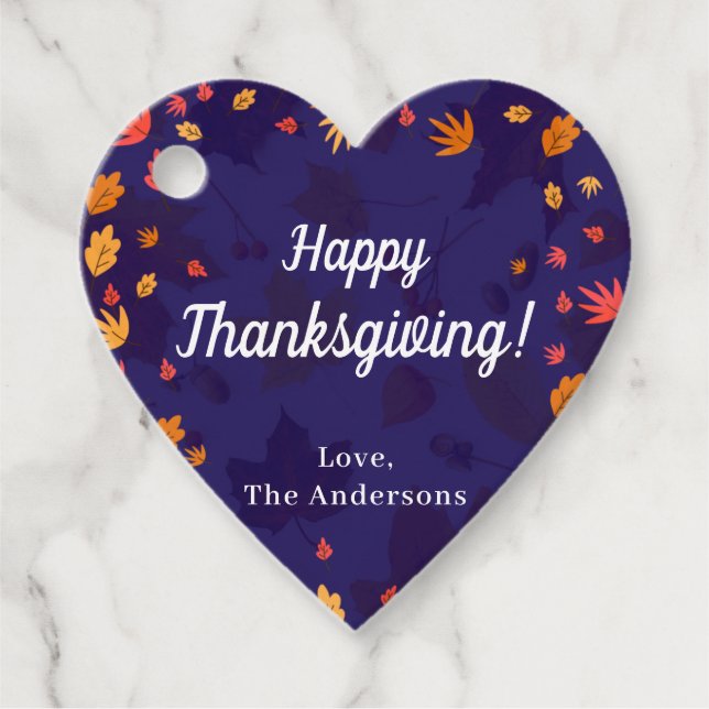 Étiquettes Cadeau Bon thanksgiving de message PERSONNALISÉ (Devant)