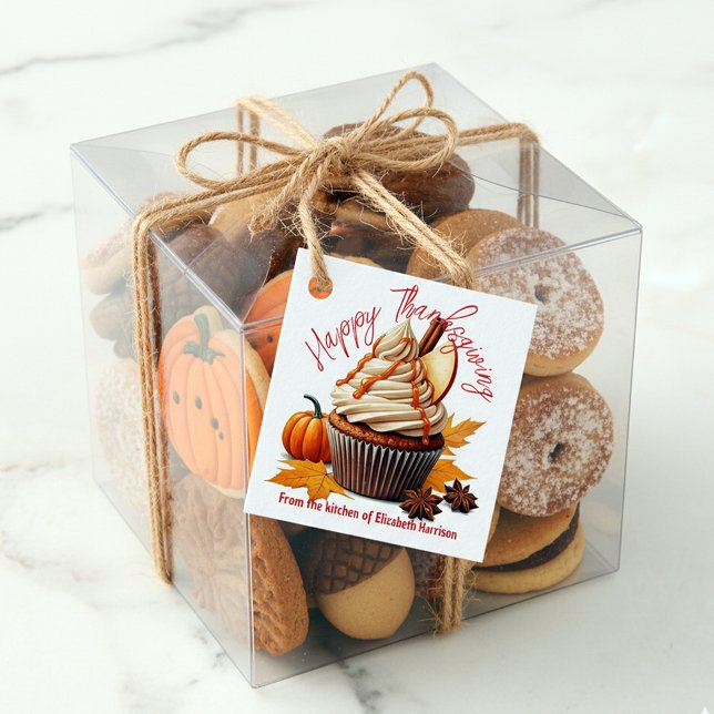 Étiquettes Cadeau Bon thanksgiving de récolte de gâteau sucré d'auto (Créateur téléchargé)