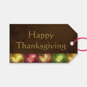 Étiquettes-cadeau Bon thanksgiving Grunge Feuilles