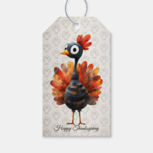 Étiquettes-cadeau Bon thanksgiving mignon Bébé coloré Turquie