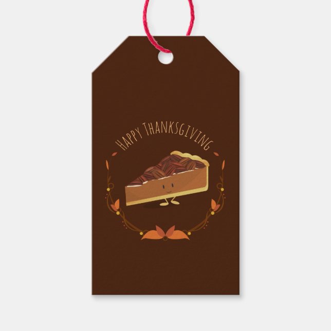 Étiquettes-cadeau Bon thanksgiving Pecan Pie Slice | Balise cadeau (Devant)
