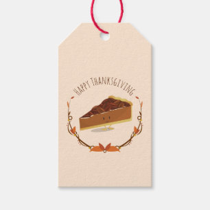 Étiquettes-cadeau Bon thanksgiving Pecan Pie Slice Tan Brown