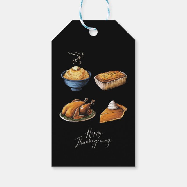 Étiquettes-cadeau Bon thanksgiving rétro Automne Citrouille (Dos)