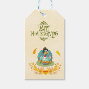Étiquettes-cadeau Bon thanksgiving Turquie Manger Citrouille tarte