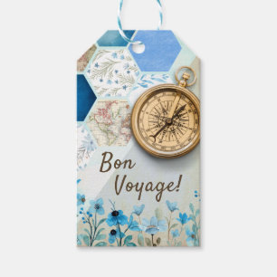 Étiquettes-cadeau Bon Voyage   Balise Cadeau Compass d'or