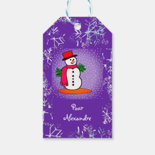 Étiquettes-cadeau Bonhomme de neige