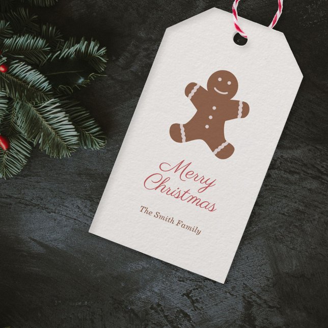 Étiquettes-cadeau Bonhomme en pain d'épice de Noël (Christmas Gingerbread Man Gift Tag)