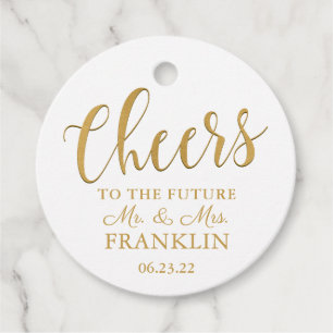Étiquettes Cadeau Bonjour à l'avenir M & Mme Champagne Favor Tags