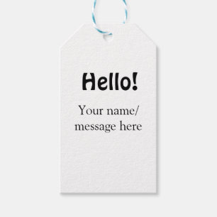 Étiquettes-cadeau Bonjour ajouter un message de nom simple minimum é