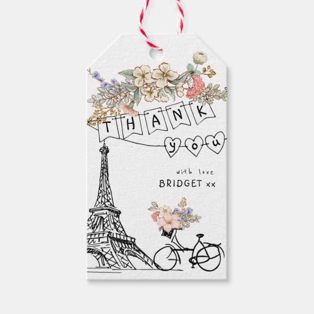 Étiquettes-cadeau Bonjour Bebe Baby shower neutre du genre (Devant)