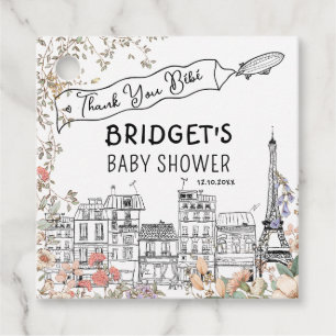 Étiquettes Cadeau Bonjour Bebe Français Baby shower neutre entre les