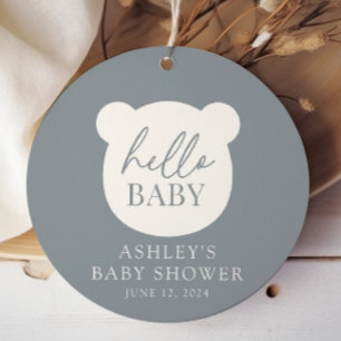 Étiquettes Cadeau Bonjour bébé ours garçon