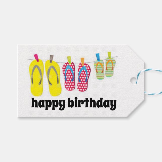 ÉTIQUETTES-CADEAU BONJOUR D'ANNIVERSAIRE CADEAU TAG (Devant (Horizontal))