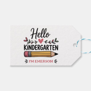 Étiquettes-cadeau Bonjour maternelle personnalisé retour à l'école