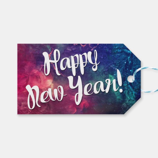 Étiquettes-cadeau Bonne année (Devant (Horizontal))