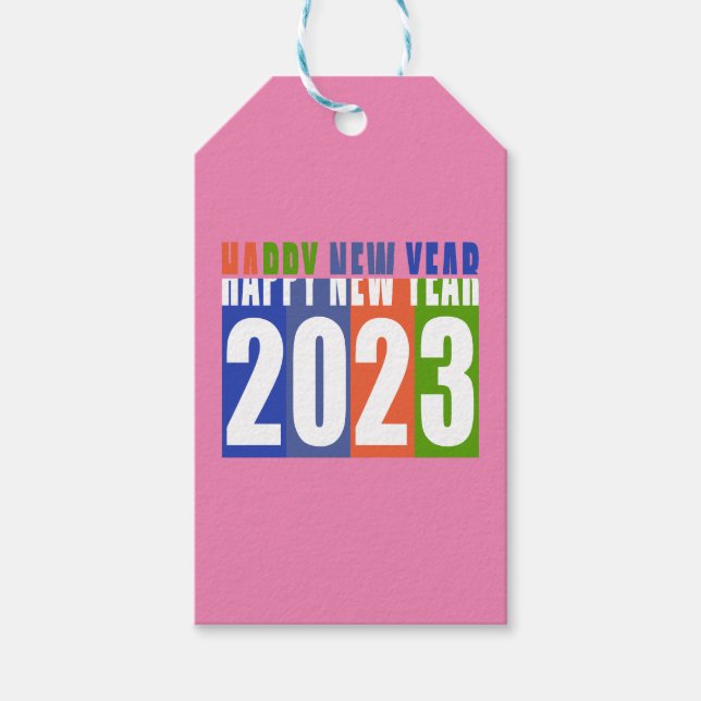 Étiquettes-cadeau Bonne année 2023, drôle (Devant)