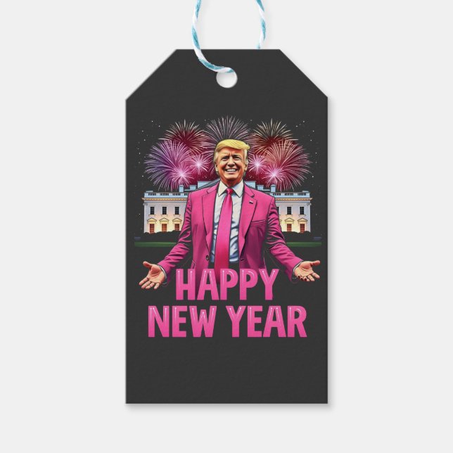Étiquettes-cadeau Bonne année Eve Trump Résolution 2025 (Devant)
