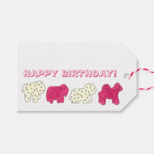 Étiquettes-cadeau Bonne fête d'anniversaire Pink Circus Animal Crack