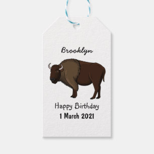 Étiquettes-cadeau Bonne illustration de bison américain
