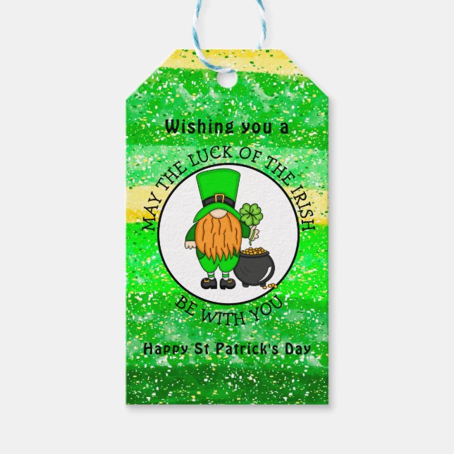 Étiquettes-cadeau Bonne Saint Patrick's Day | Cute Leprechaun (Devant)