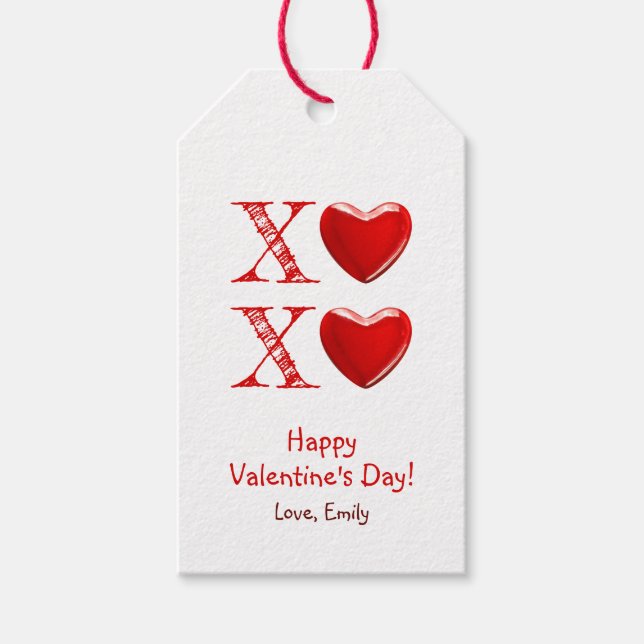 Étiquettes-cadeau Bonne Saint Valentin avec bonbon de coeur doux (Devant)