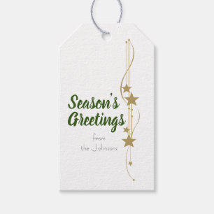 Étiquettes-cadeau Bonnes Fêtes Noël Holiday Gold Stars