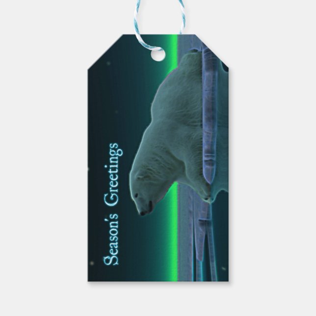 Étiquettes-cadeau Bonnes Fêtes - Ours polaire en bordure de glace (Devant)
