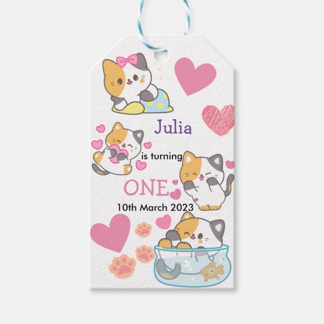 Étiquettes-cadeau Bonté d'anniversaire à la petite fille (Devant)